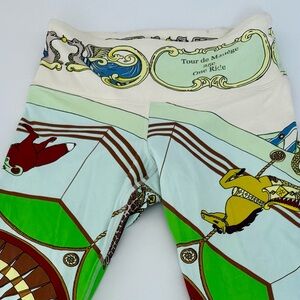 Tory Burch Carousel Printed Weightless Leggings Blue Carousel Scarf Size Small